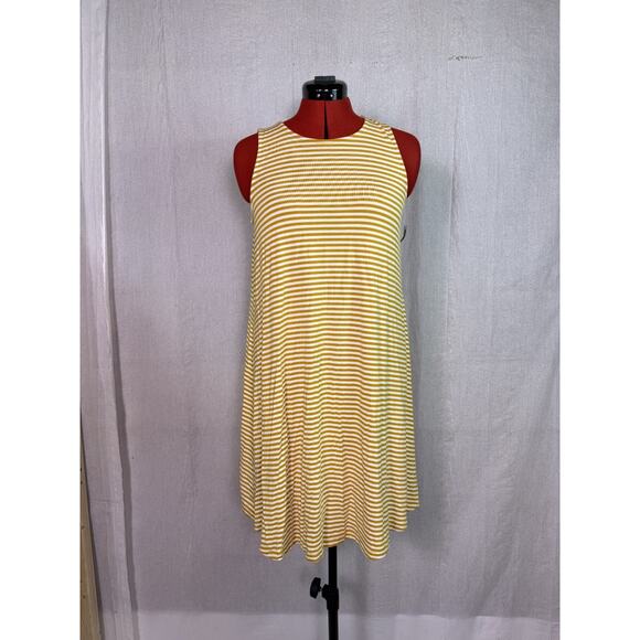 Old Navy Dresses & Skirts - Old Navy Women's Yellow & White Striped Midi Tank Dress Size M NWT E280